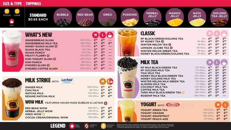 Kung Fu Tea - Philadelphia, PA menu_pic