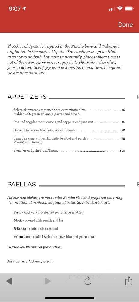Sketches Of Spain - Dallas, TX menu_pic