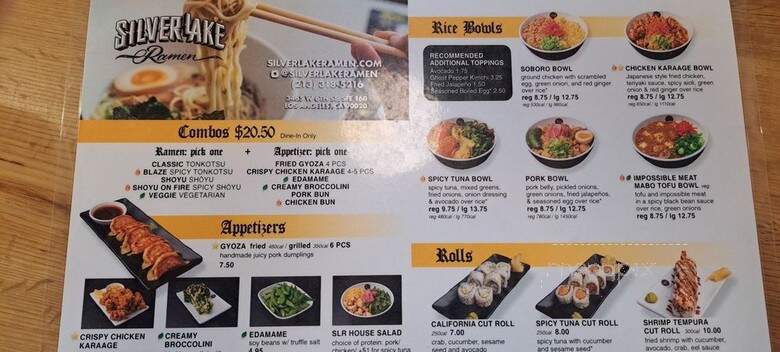 Silverlake Ramen - Los Angeles, CA menu_pic