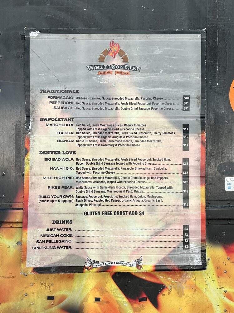 Wheels on Fire Pizza - Denver, CO menu_pic