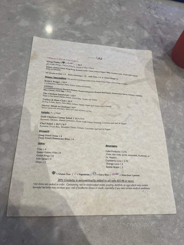 Twelve 25 - Tuscaloosa, AL menu_pic