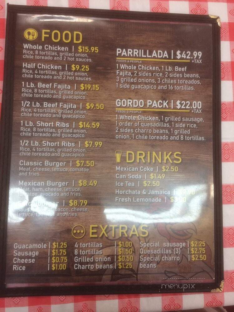 Pollos Asados El Gordo - San Antonio, TX menu_pic