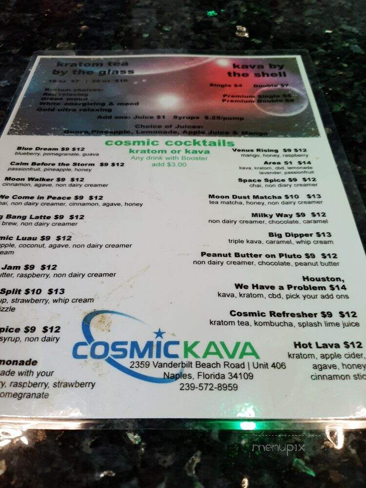 Cosmic Kava - Naples, FL menu_pic