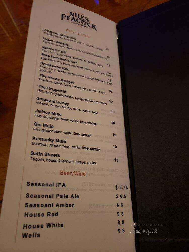 Niles Peacock Kitchen & Bar - Seattle, WA menu_pic