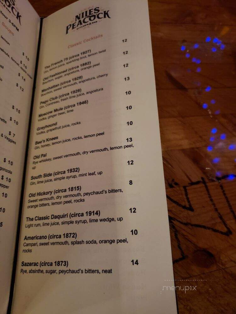 Niles Peacock Kitchen & Bar - Seattle, WA menu_pic