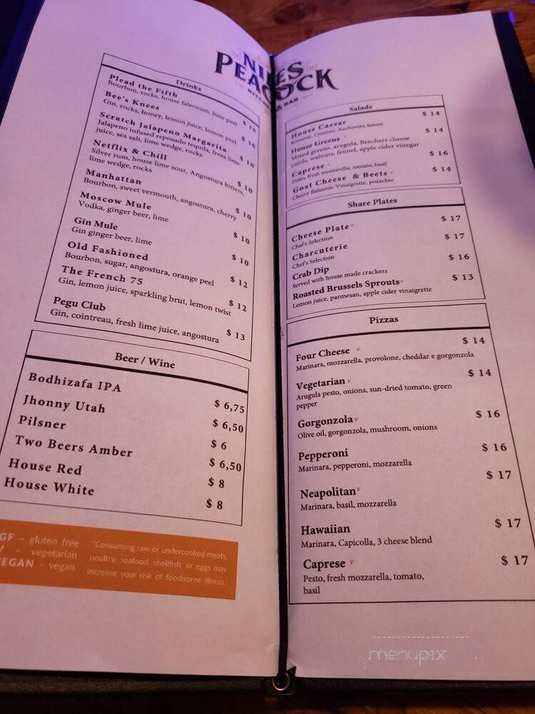 Niles Peacock Kitchen & Bar - Seattle, WA menu_pic