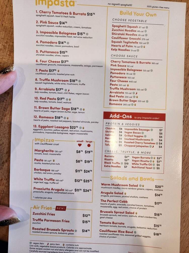 Impasta - Los Angeles, CA menu_pic