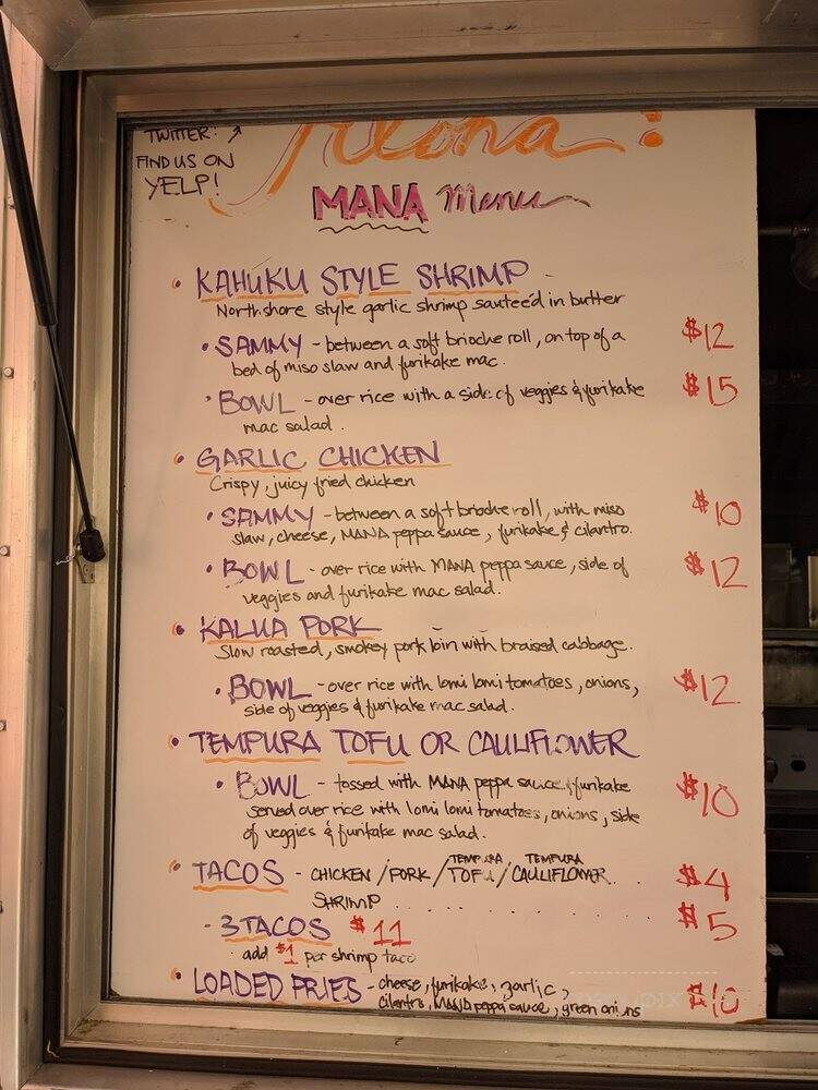 Mana - Washington, DC menu_pic
