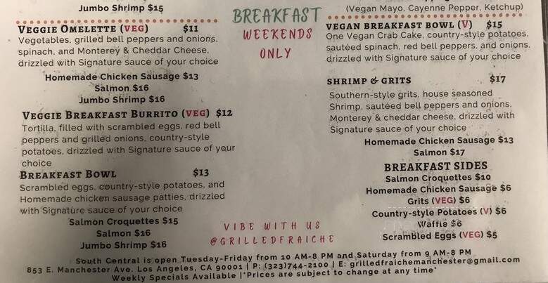 Grilled Fraiche - Los Angeles, CA menu_pic