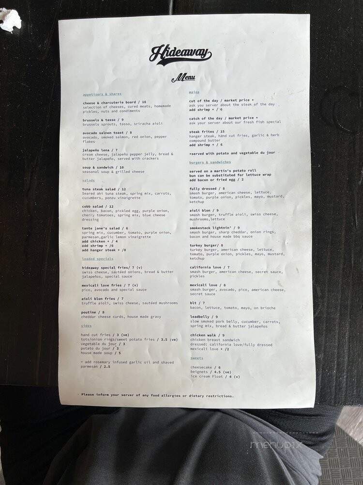 Hideaway Kitchen on Lee - Lafayette, LA menu_pic