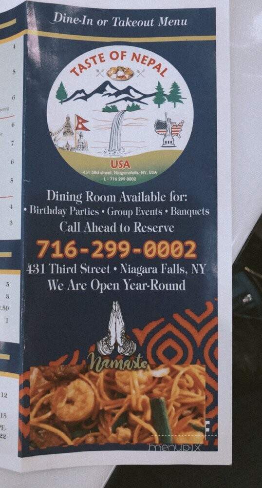 Taste Of Nepal - Niagara Falls, NY menu_pic