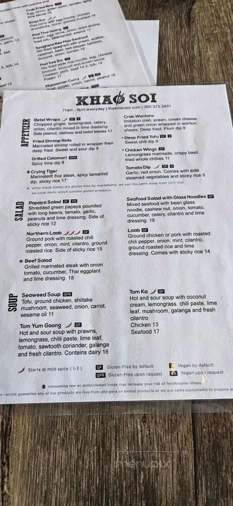Khao Soi - Bremerton, WA menu_pic