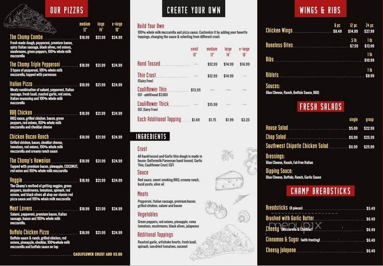 Champ Pizza - Vancouver, WA menu_pic