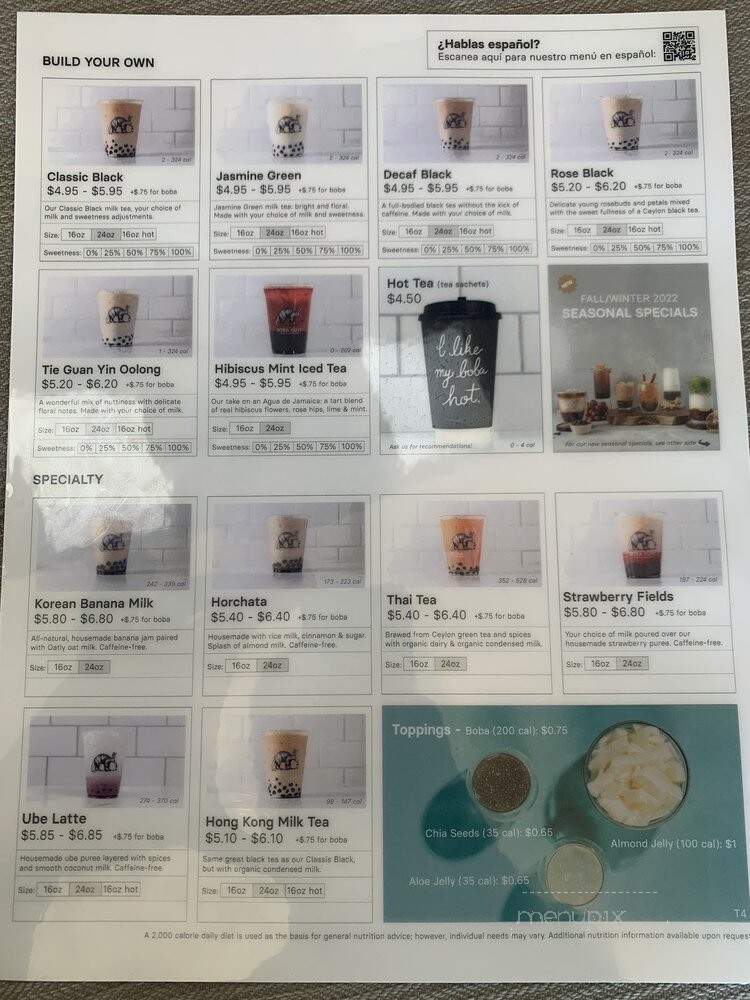Boba Guys - Los Angeles, CA menu_pic