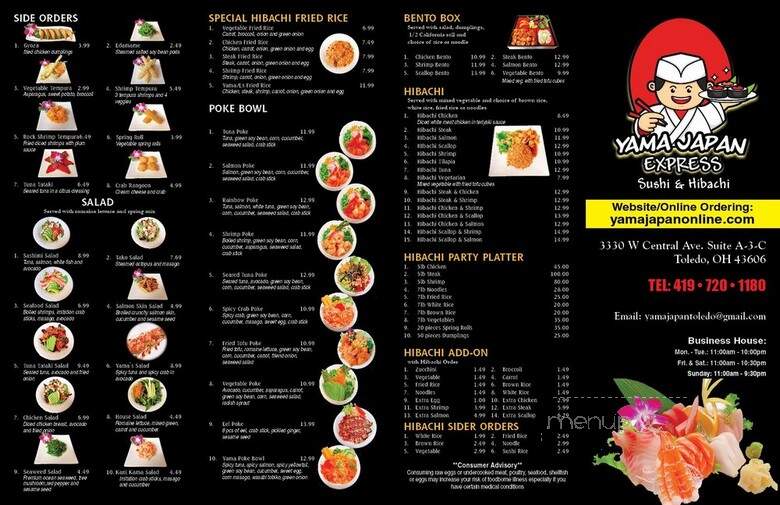 Yama Japan - Toledo, OH menu_pic
