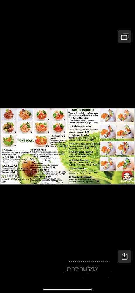 Yama Japan - Toledo, OH menu_pic