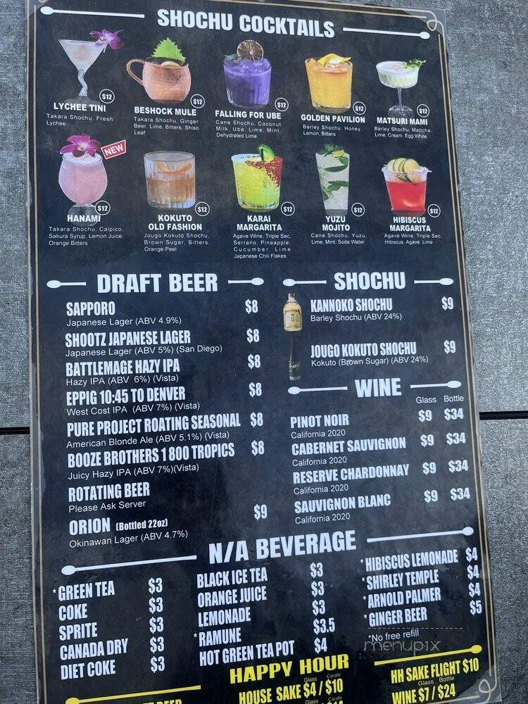 Beshock Ramen - Carlsbad, CA menu_pic