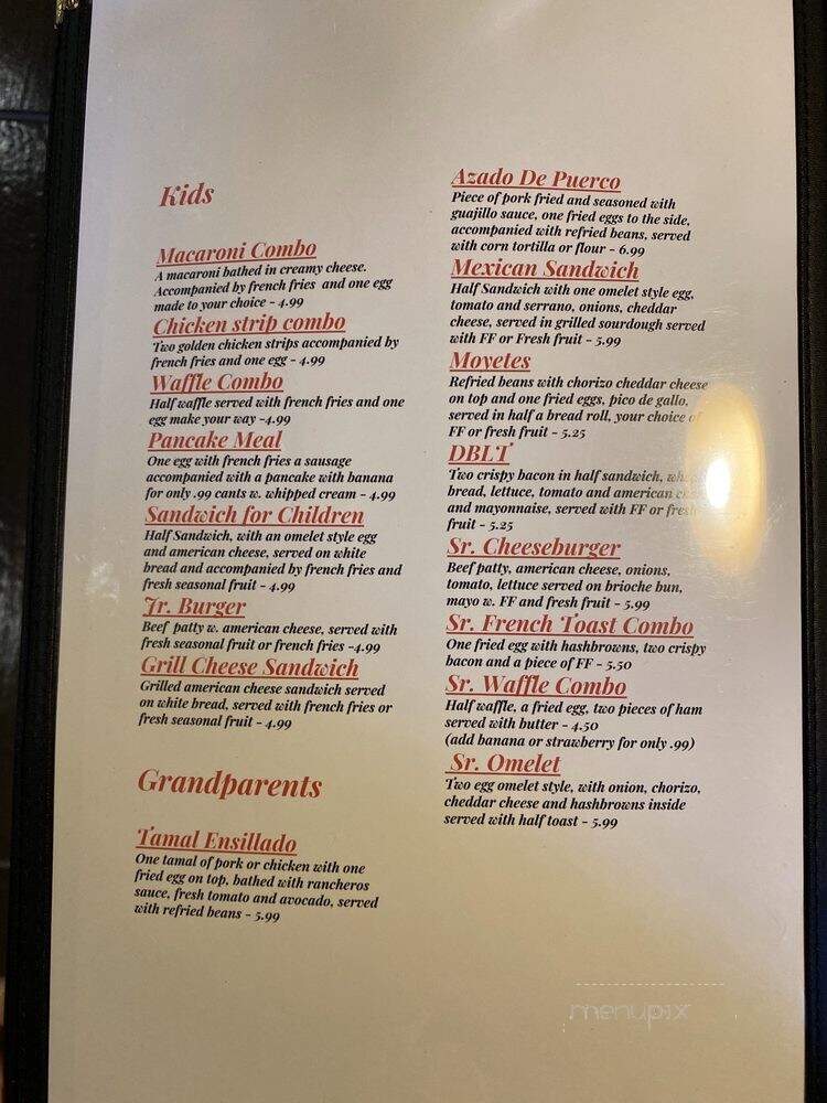 El Dorado Cafe - Dallas, TX menu_pic