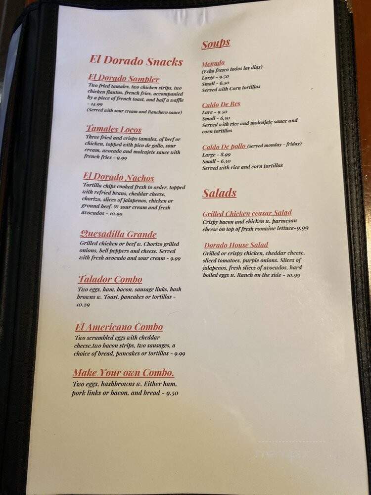 El Dorado Cafe - Dallas, TX menu_pic