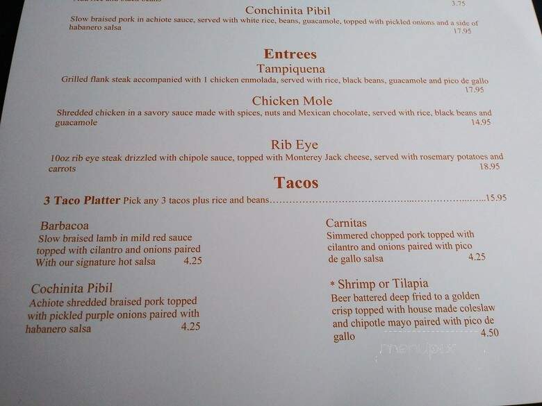 Casa Blanca Bistro - Mesa, AZ menu_pic
