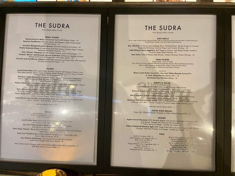 The Sudra - Portland, OR menu_pic