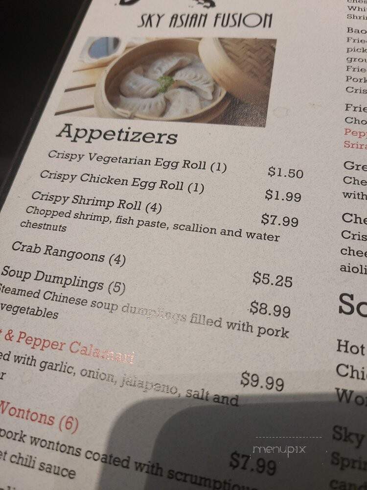 Sky Asian Fusion - Leander, TX menu_pic