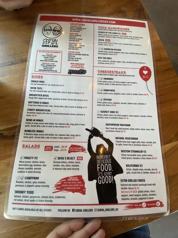 Serial Grillers - Tucson, AZ menu_pic