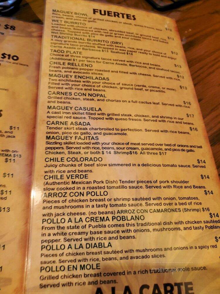 Maguey Cocina y Tequilas - Medford, OR menu_pic