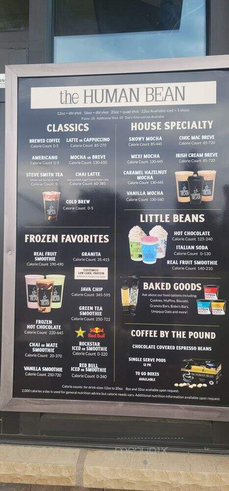 The Human Bean - Visalia, CA menu_pic