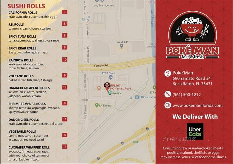 Poke Man Sushi - Boca Raton, FL menu_pic
