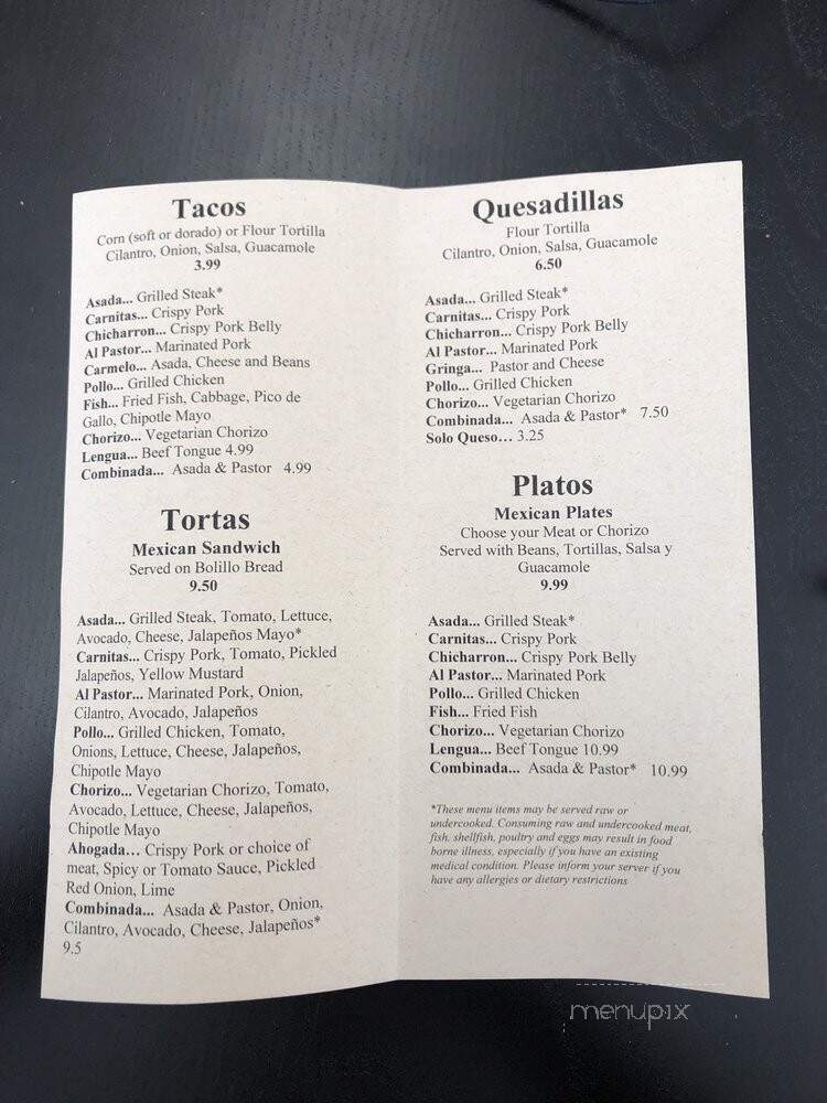 Taqueria El Barrio - Brookline, MA menu_pic