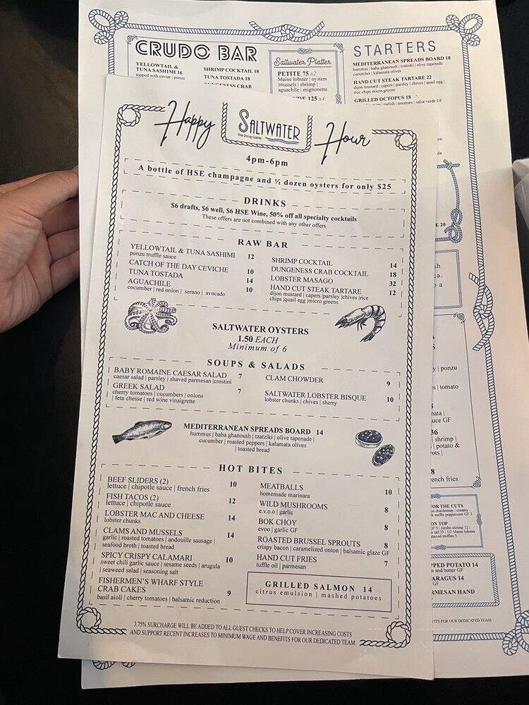 Saltwater - San Diego, CA menu_pic