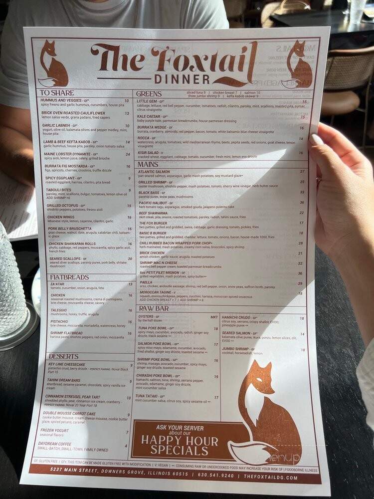 The Foxtail - Downers Grove, IL menu_pic