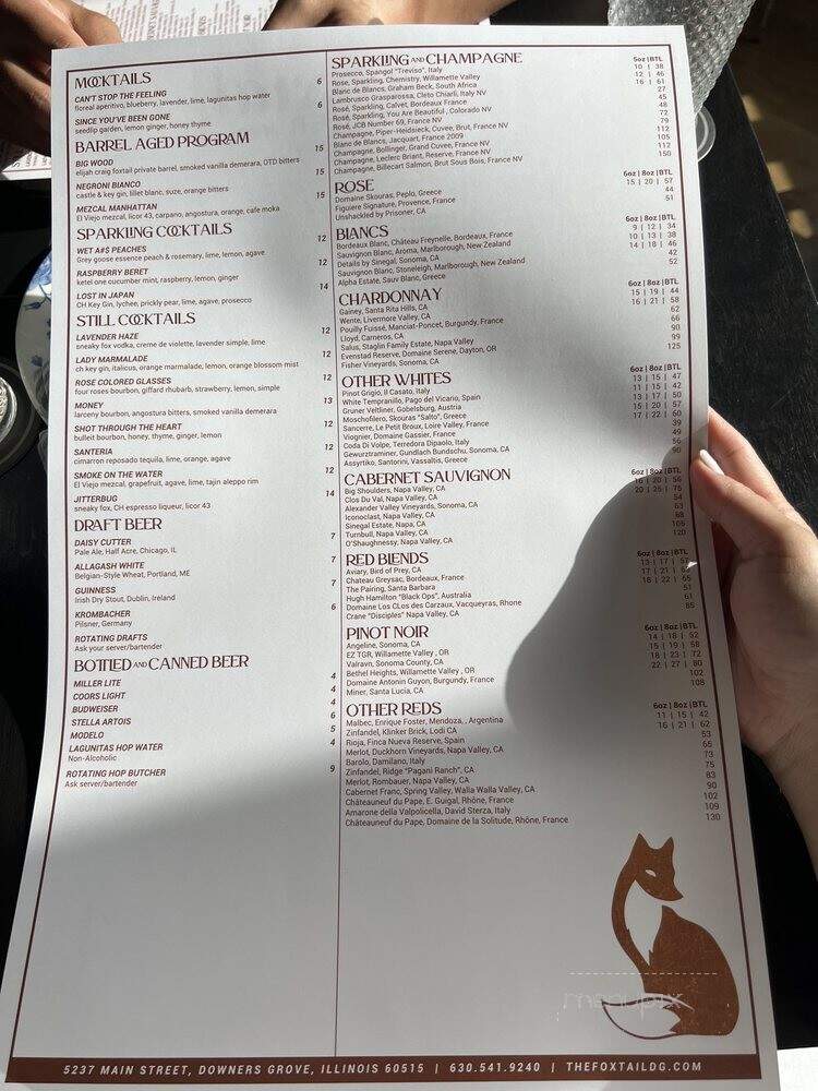 The Foxtail - Downers Grove, IL menu_pic