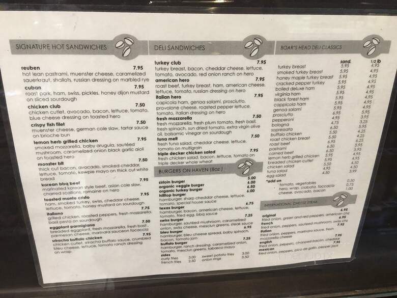 Hilltop Perk - New York, NY menu_pic