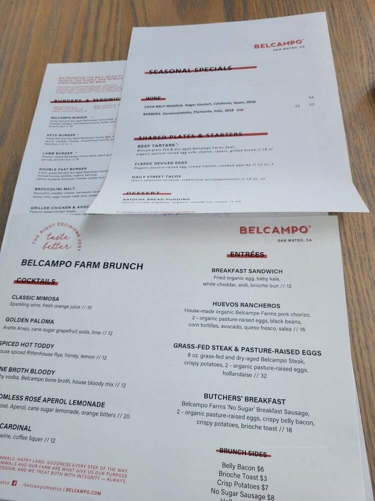 Belcampo - San Mateo, CA menu_pic