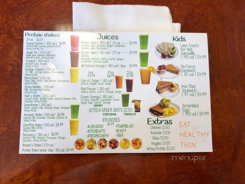 Planet Protein Snack Bar - North Las Vegas, NV menu_pic