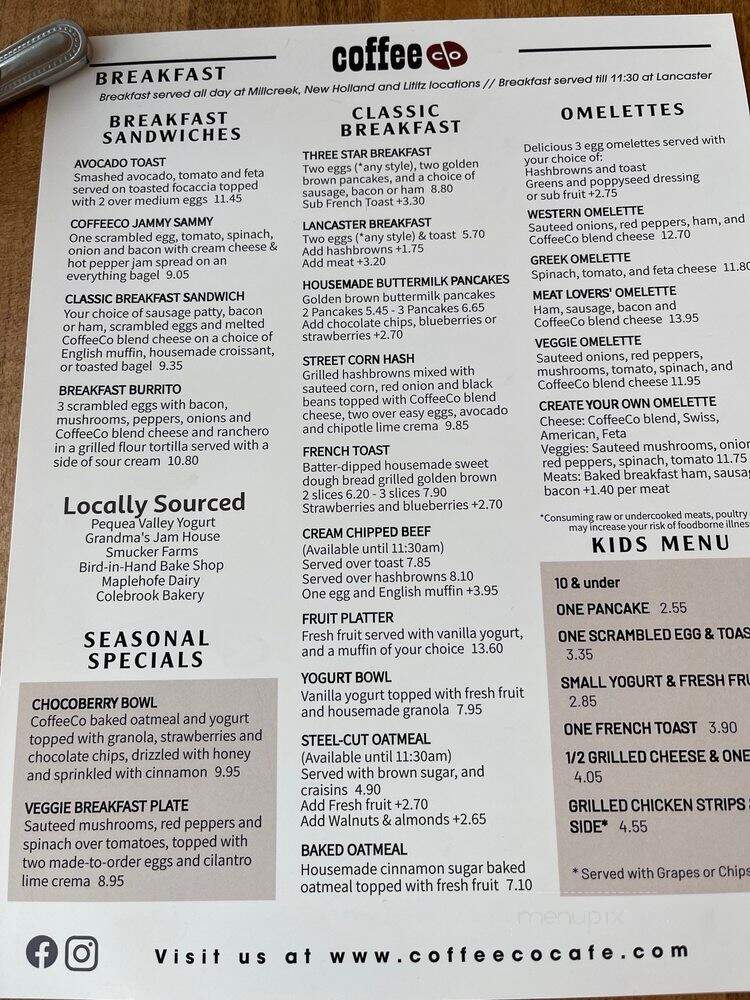Coffee Co - New Holland, PA menu_pic