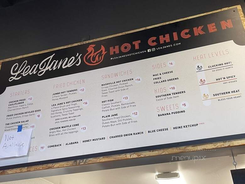 Lea Jane's Hot Chicken - Denver, CO menu_pic
