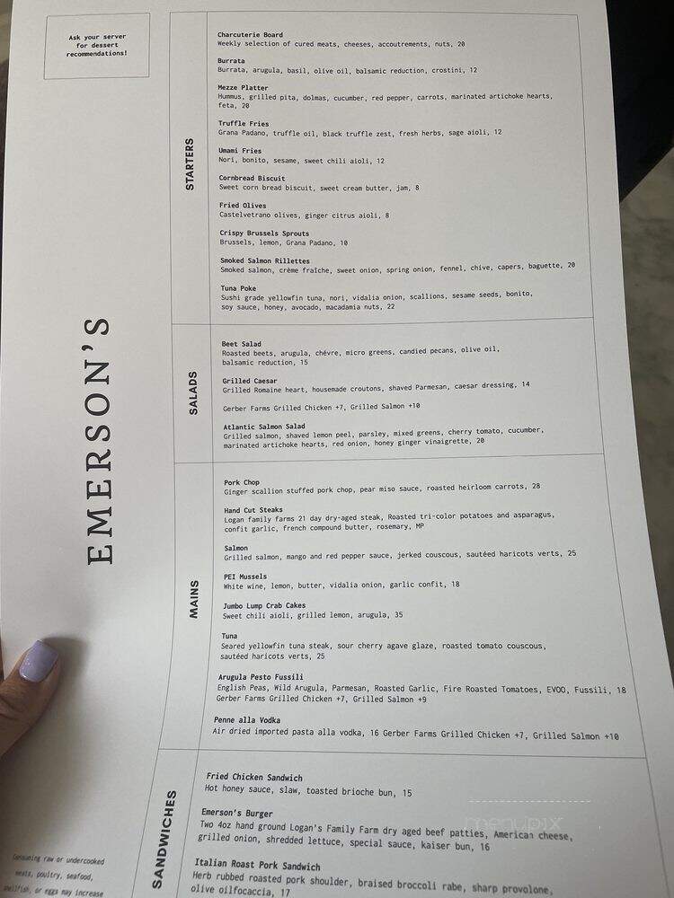 Emerson's - Pittsburgh, PA menu_pic