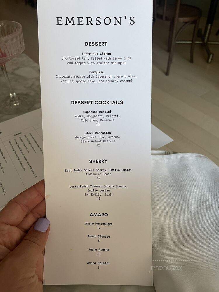 Emerson's - Pittsburgh, PA menu_pic