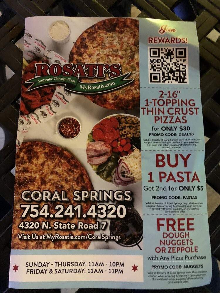 Rosati's Pizza of Coral Springs - Coral Springs, FL menu_pic