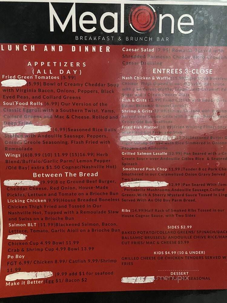 MealOne Breakfast & Brunch Bar - Newport News, VA menu_pic