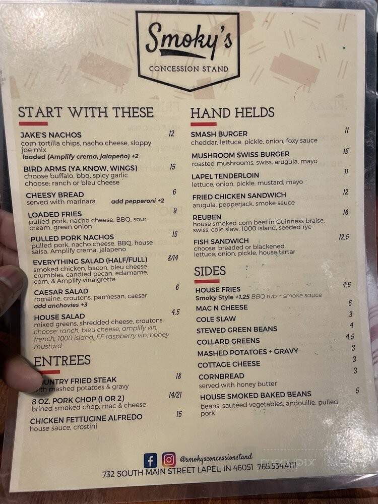 Smoky's Concession Stand - Lapel, IN menu_pic