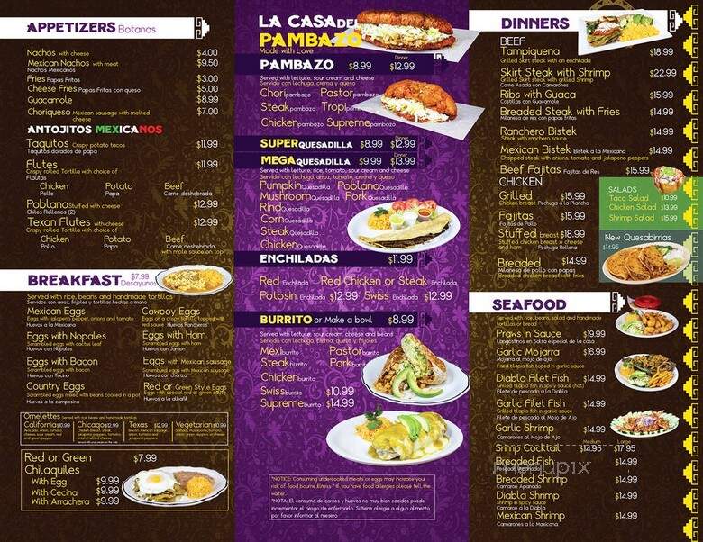 Juanitas Mexican Food #2 - Chicago, IL menu_pic
