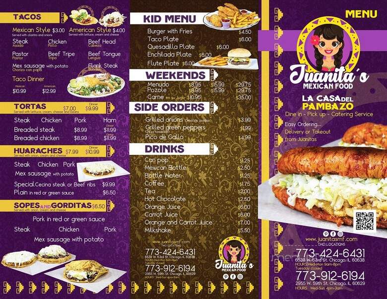 Juanitas Mexican Food #2 - Chicago, IL menu_pic