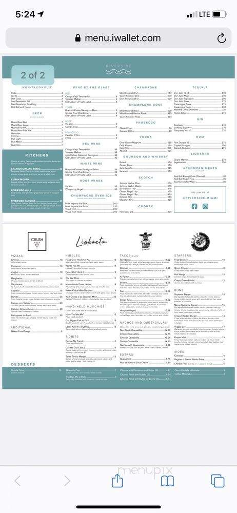 Riverside - Miami, FL menu_pic