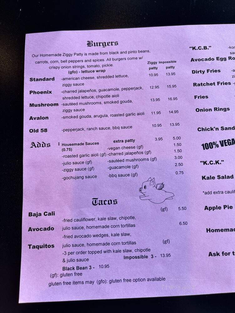 Ziggy's - San Luis Obispo, CA menu_pic