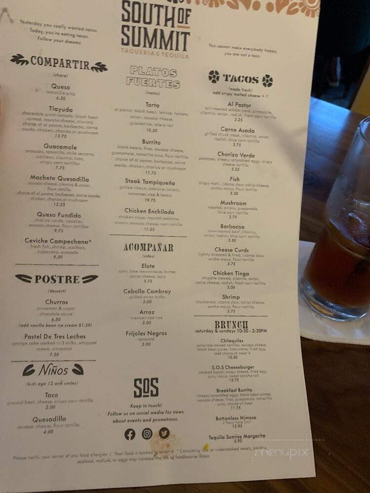 South of Summit Taqueria & Tequila - Kansas City, MO menu_pic