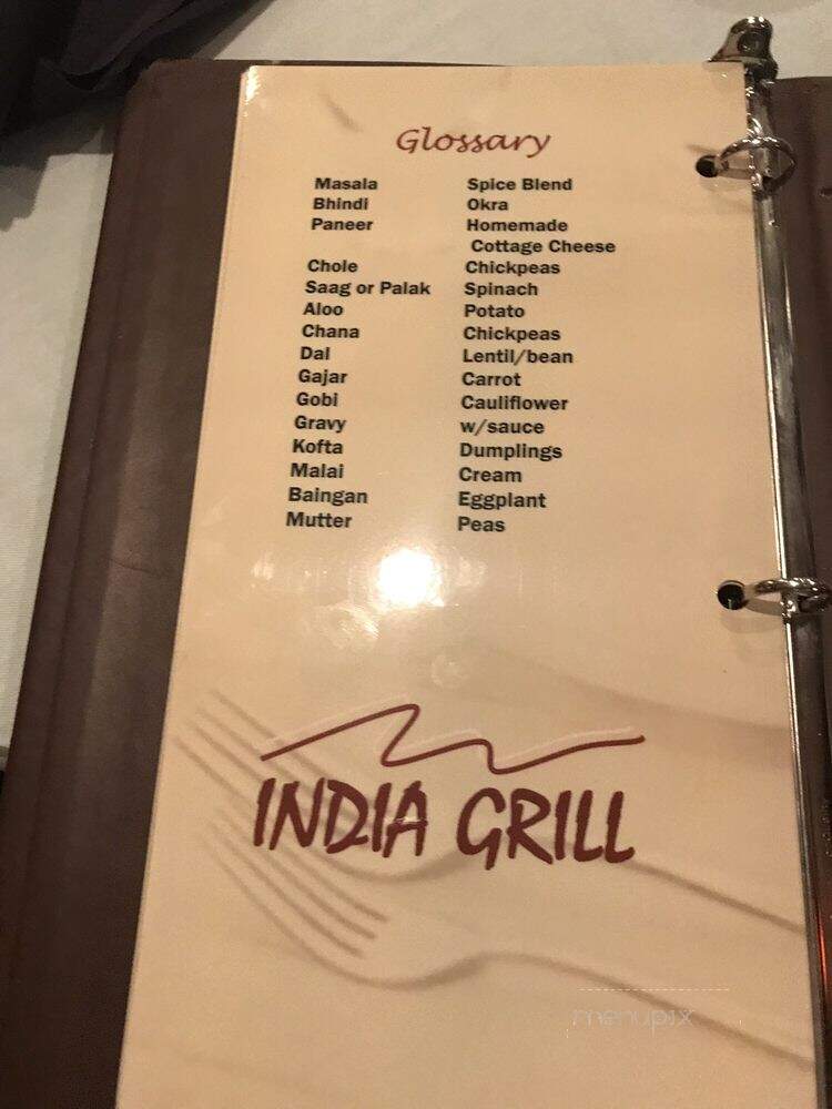 India Grill - Arlington, TX menu_pic